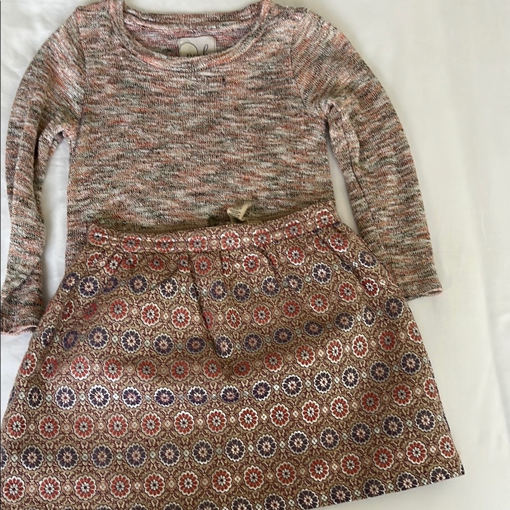 Peek Tan and Silver A-line Mini Matching Set Casual